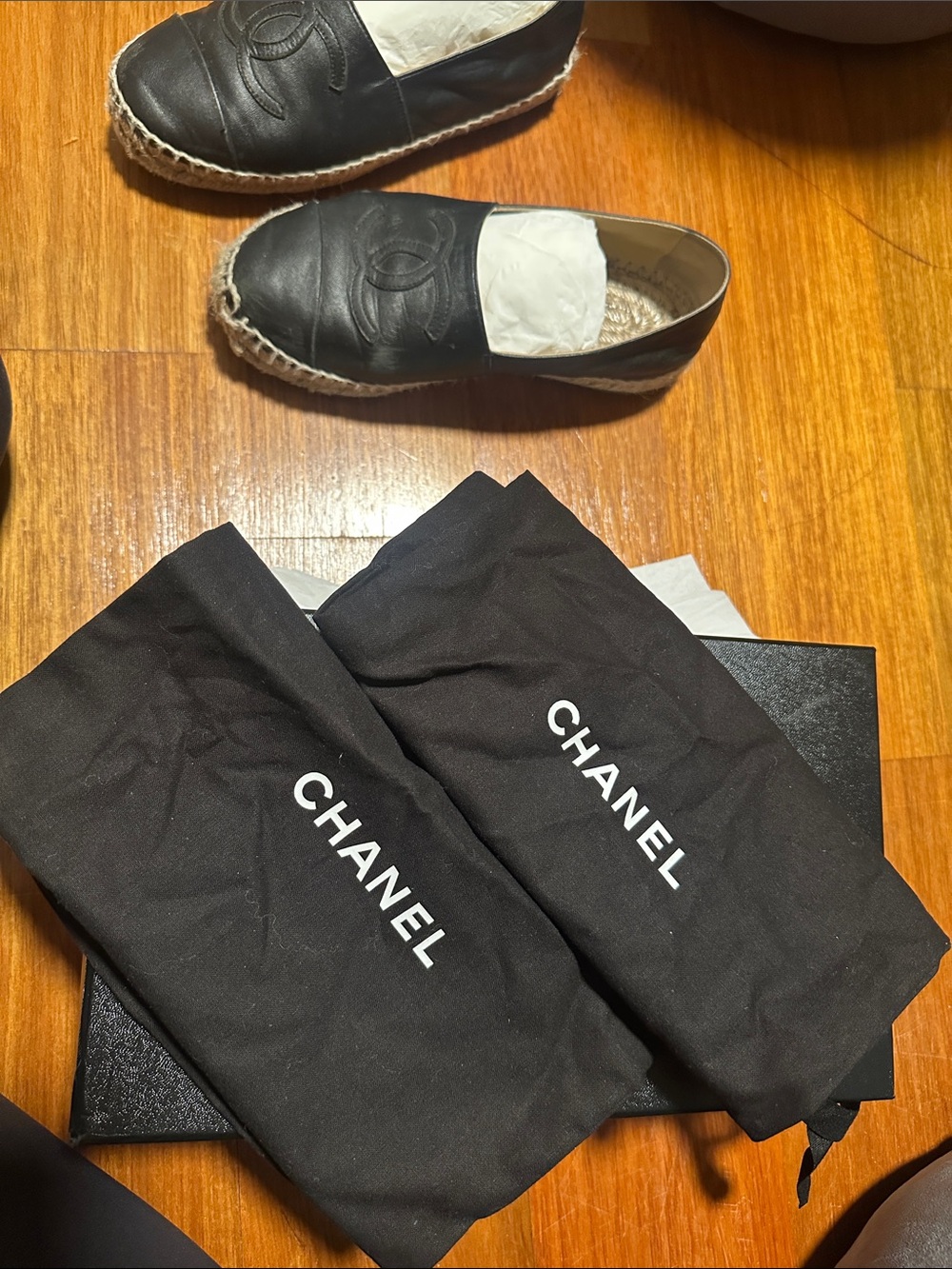 Women’s Black Chanel Leather Espadrilles - Picture 6 of 6
